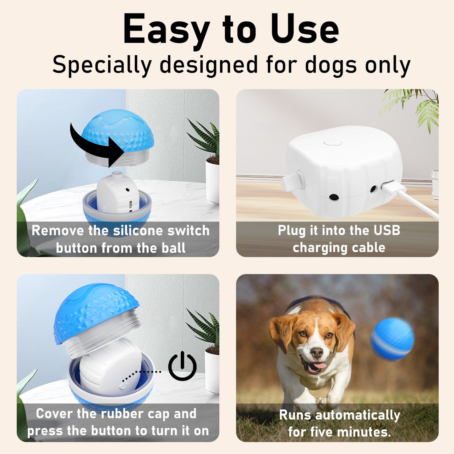 Smart Interactive Dog Toys, Automatic Moving Ball With Lighting Modes, Interactive Dog Toys For Dog Enrichment & Stimulation, Motion Activated Rolling Toy For Medium And Large Dogs