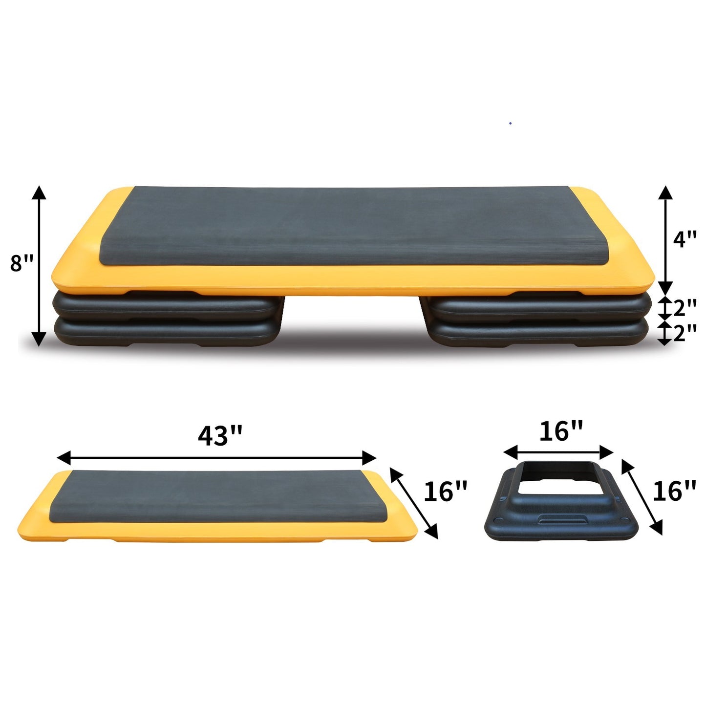 Adjustable Aerobic Stepper Fitness Stepper With 4 Lifts Fitness And Exercise Platform Trainer