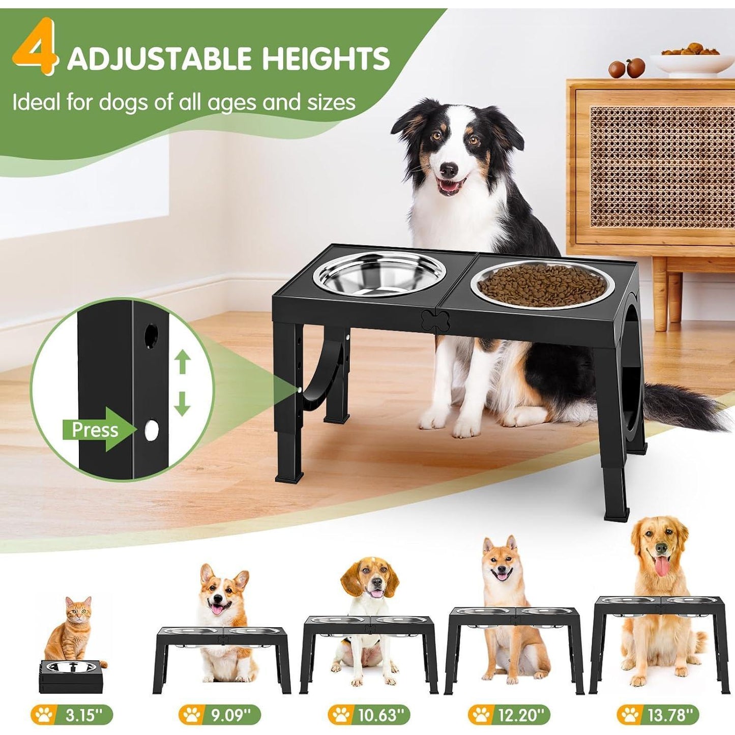 Xia Z Fashion Pet Products Black Dog Bowl Holder