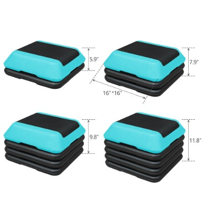 Height-Adjustable Step Aerobics Platform Fitness Equipment Stepper Trainer Exercise Step Platform With 4 Riser
