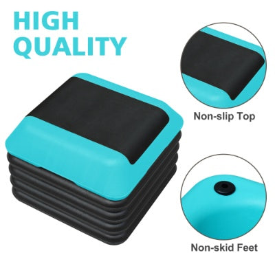Height-Adjustable Step Aerobics Platform Fitness Equipment Stepper Trainer Exercise Step Platform With 4 Riser