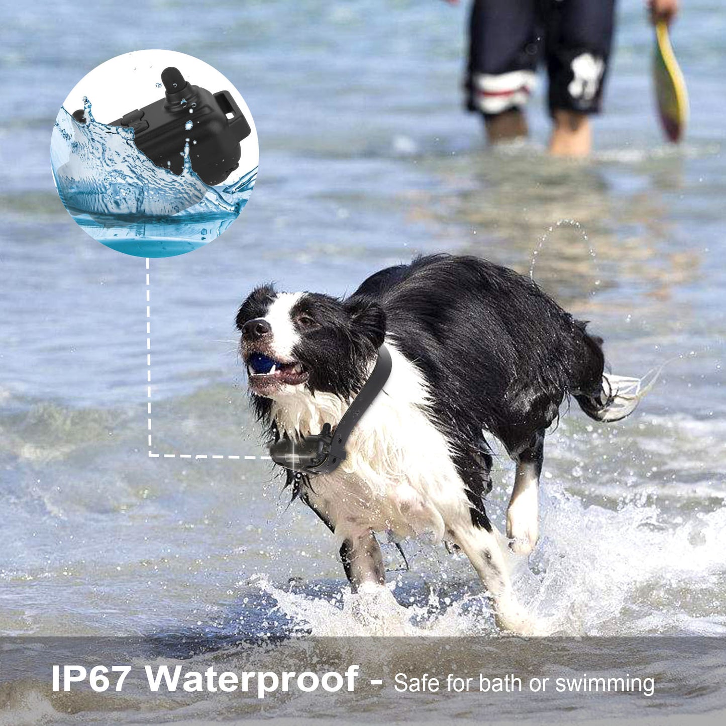 1Pc Dog Training Collar With Remote  IP67 Waterproof Pet Trainer 300mAh Rechargeable 875 Yard Remote Control 4 Modes Adjustable Level
