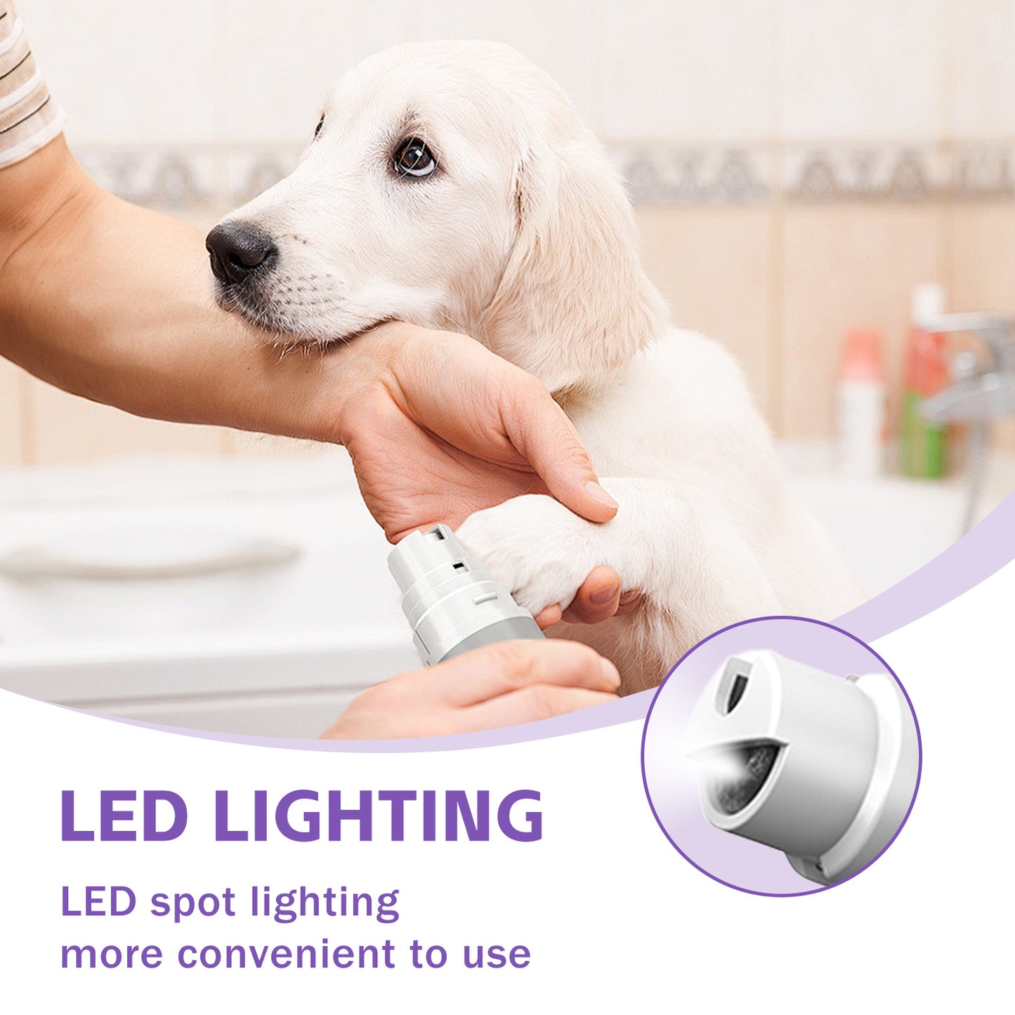 Cat Nail Clippers & Dog Nail Clippers Trimmers For Large Medium Small Dogs Cats Claw Trimmer Quick Sensor And Safety Guard USB Rechargeable With LED Lights Dogs Nail Trimmer