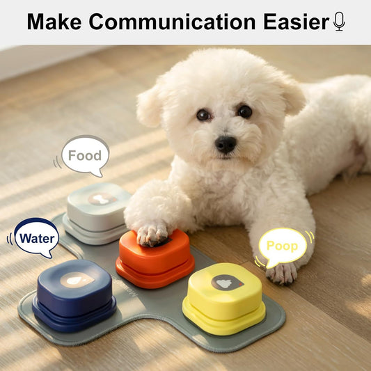 MEWOOFUN Dog Talking Buttons Set - 3 Recordable Communication Buttons