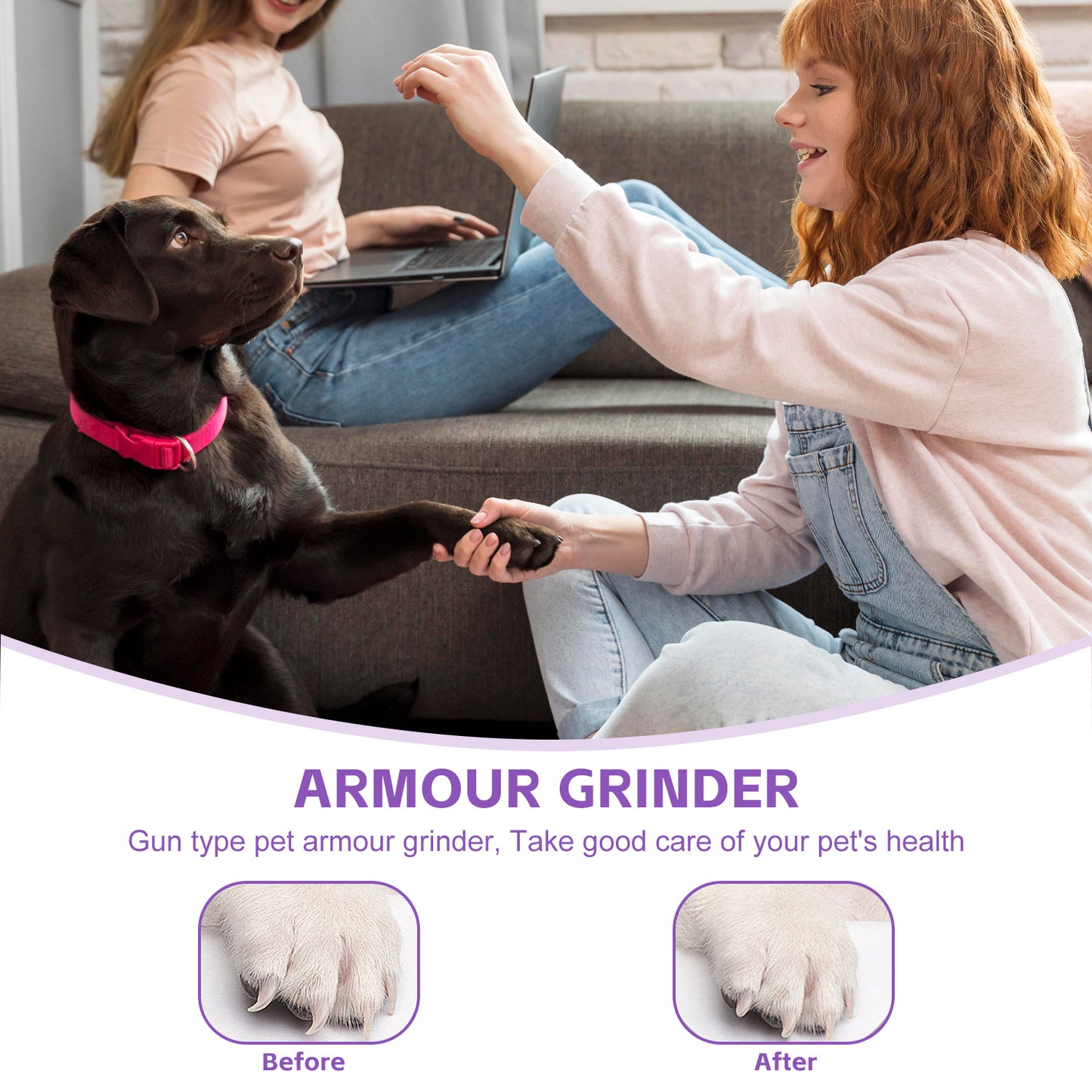 Cat Nail Clippers & Dog Nail Clippers Trimmers For Large Medium Small Dogs Cats Claw Trimmer Quick Sensor And Safety Guard USB Rechargeable With LED Lights Dogs Nail Trimmer