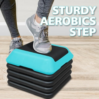 Height-Adjustable Step Aerobics Platform Fitness Equipment Stepper Trainer Exercise Step Platform With 4 Riser